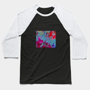 Jewel tone splashy floral print Baseball T-Shirt